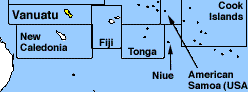 Map of Fiji and surrounding Area